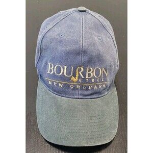 Bourbon Street - Hat / Cap - New Orleans - Embroidered Denim Strapback Saxophone